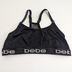 Bebe Sports Bra Black and White Women's Size XL 1X